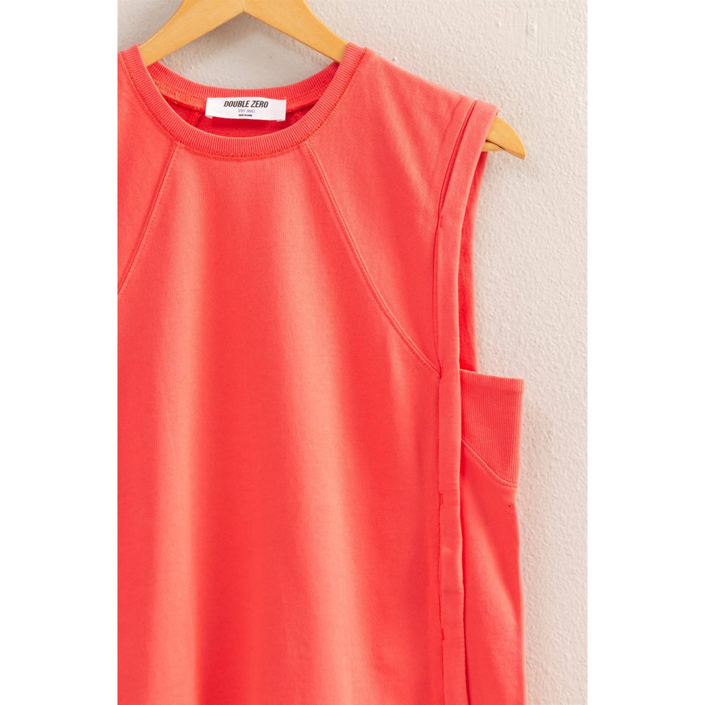 Round Neck Sleeveless Boxy Top