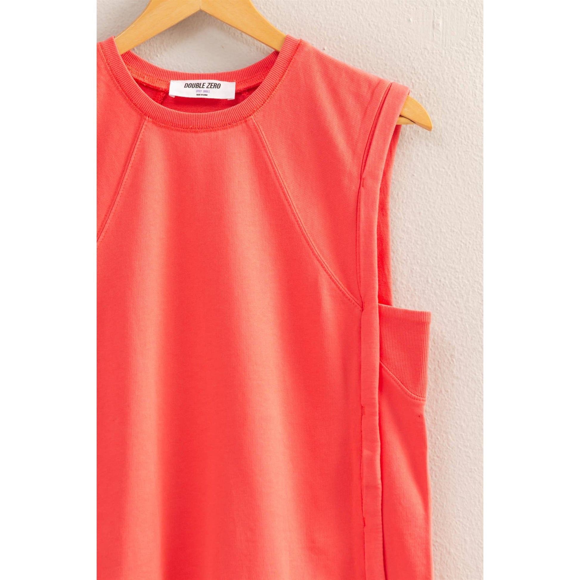 Round Neck Sleeveless Boxy Top