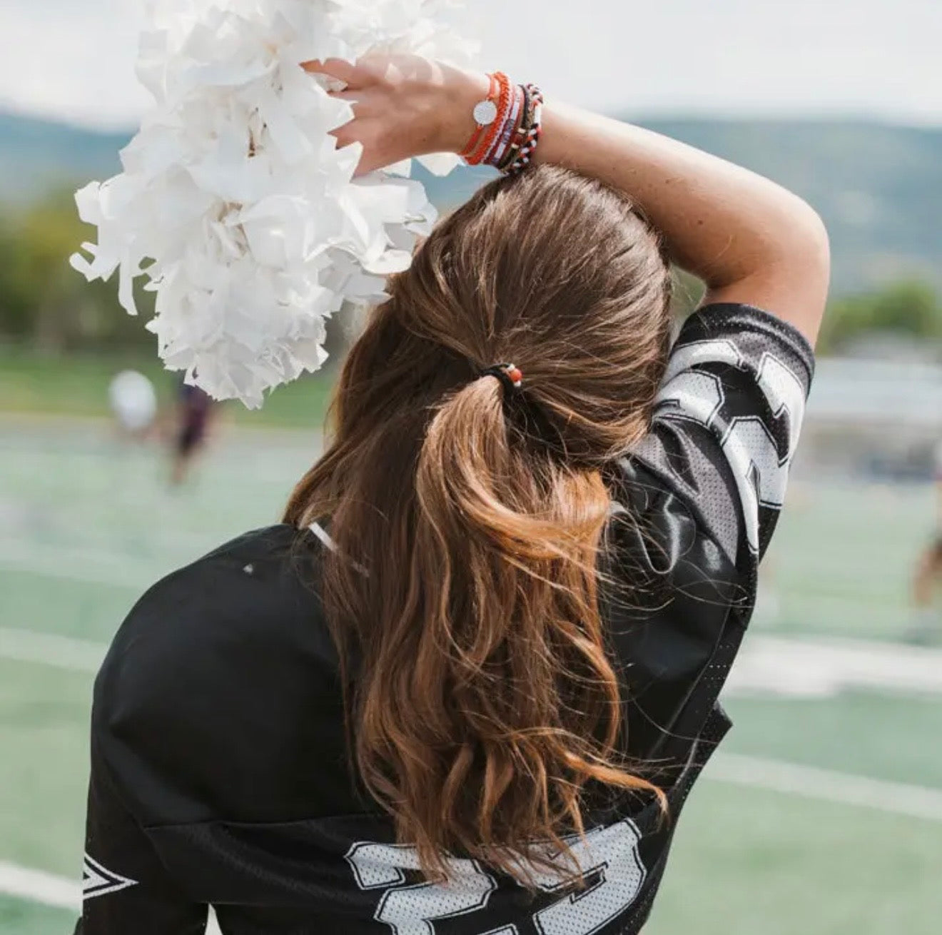 Red, Black & White "Game Day" Hair Tie Bracelets