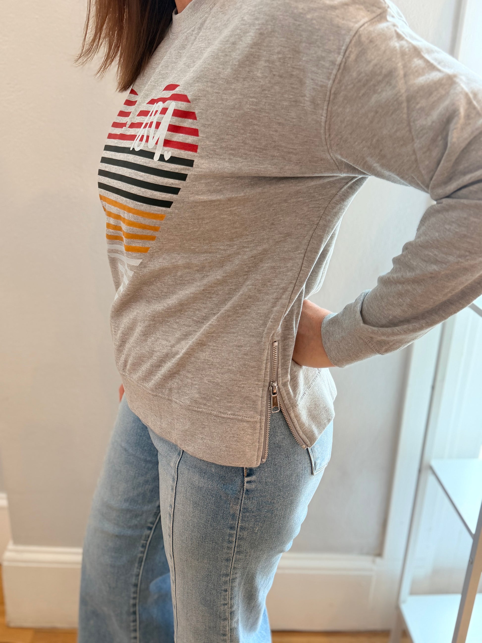 ISU Heart Side Zippers Sweatshirt