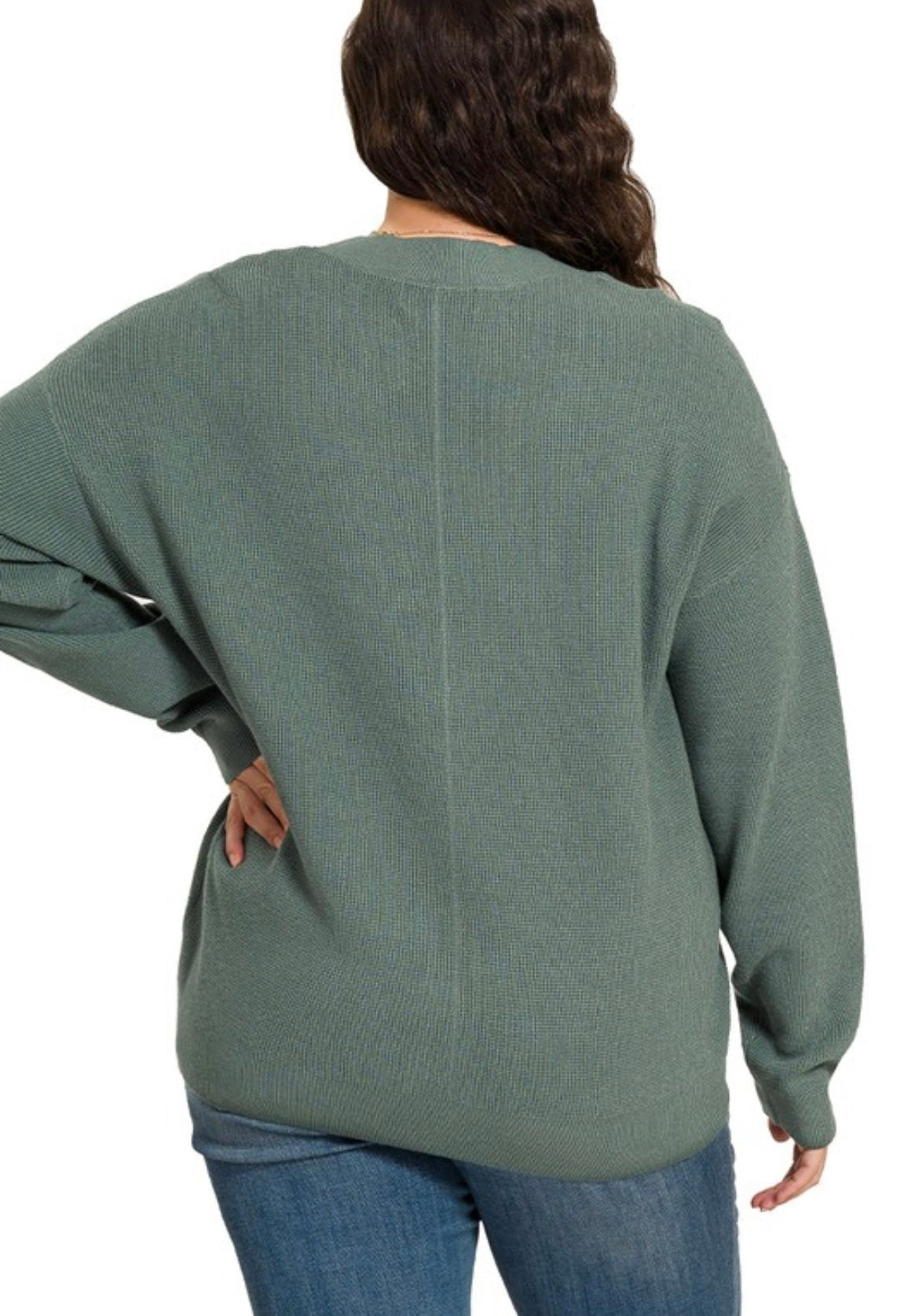 Curvy V-neck Cardigan