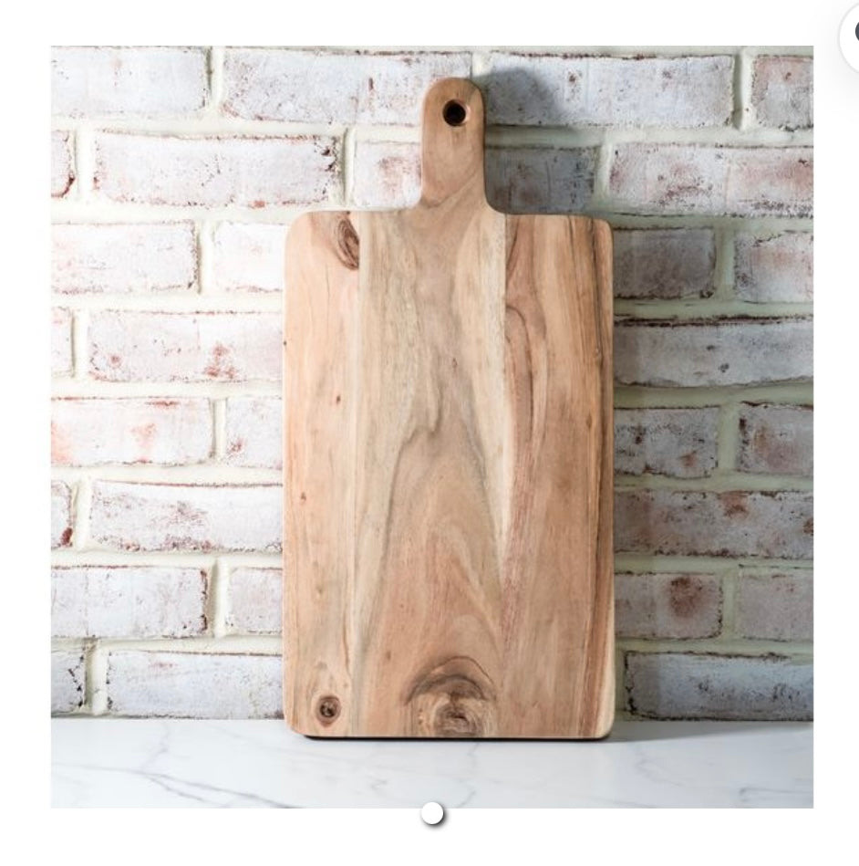 19" ACACIA WOOD CHARCUTERIE BOARD