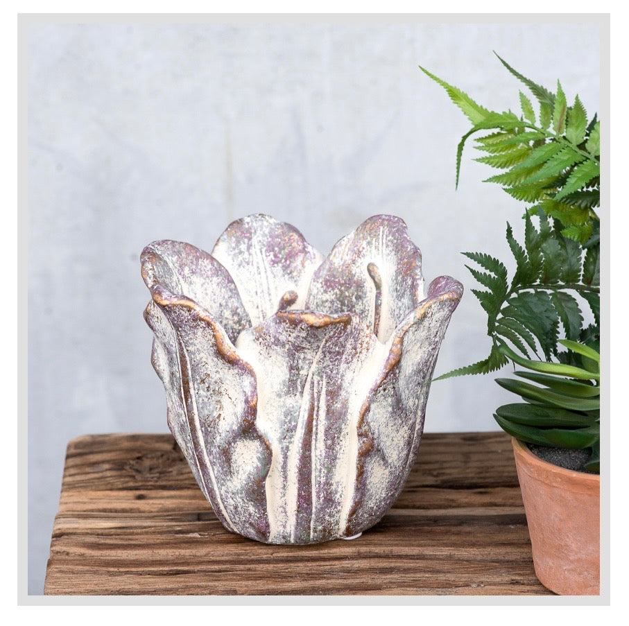 6" Copper Flower Planter