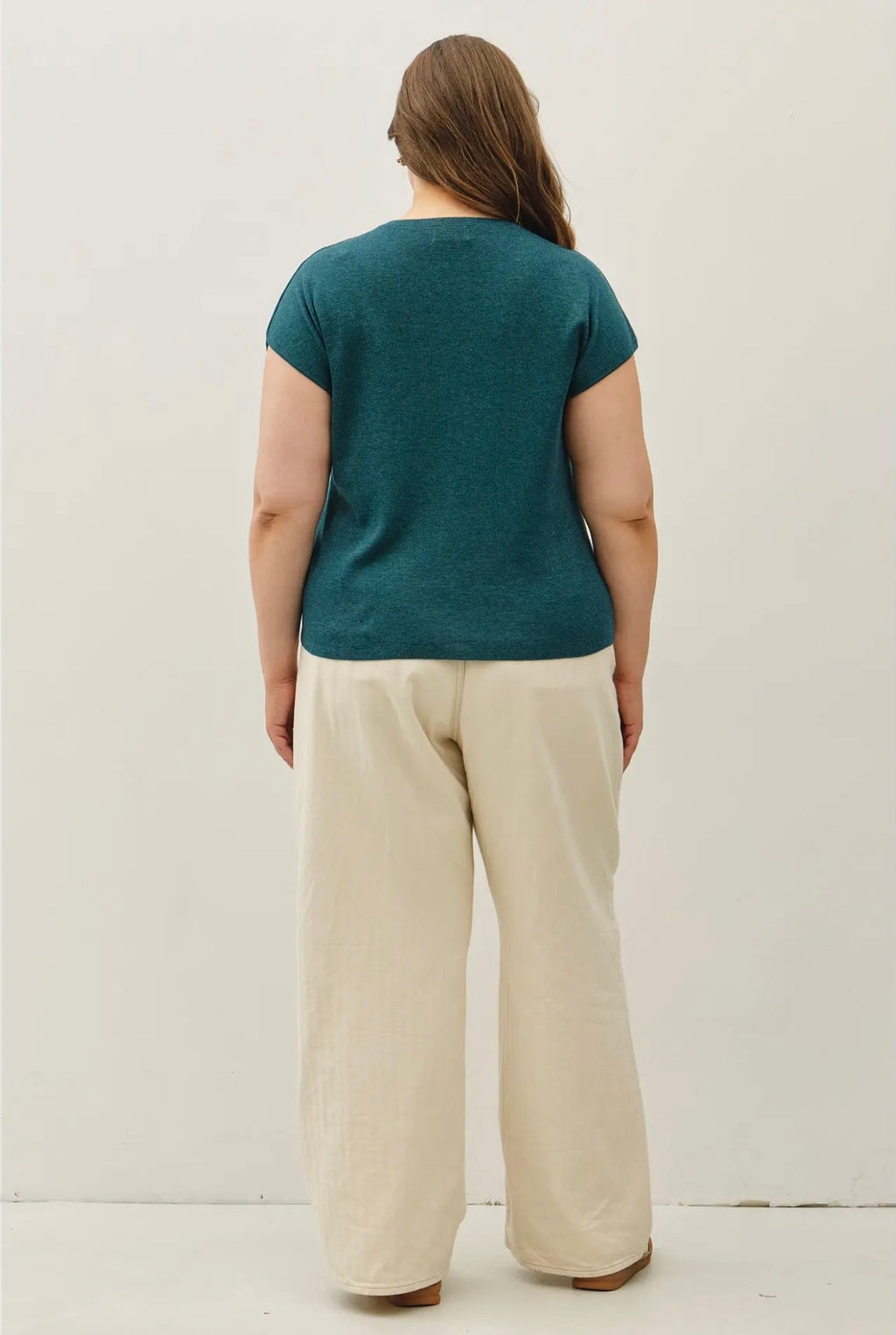 Curvy Ultrasoft Cap Sleeve Short Sleeve Sweater