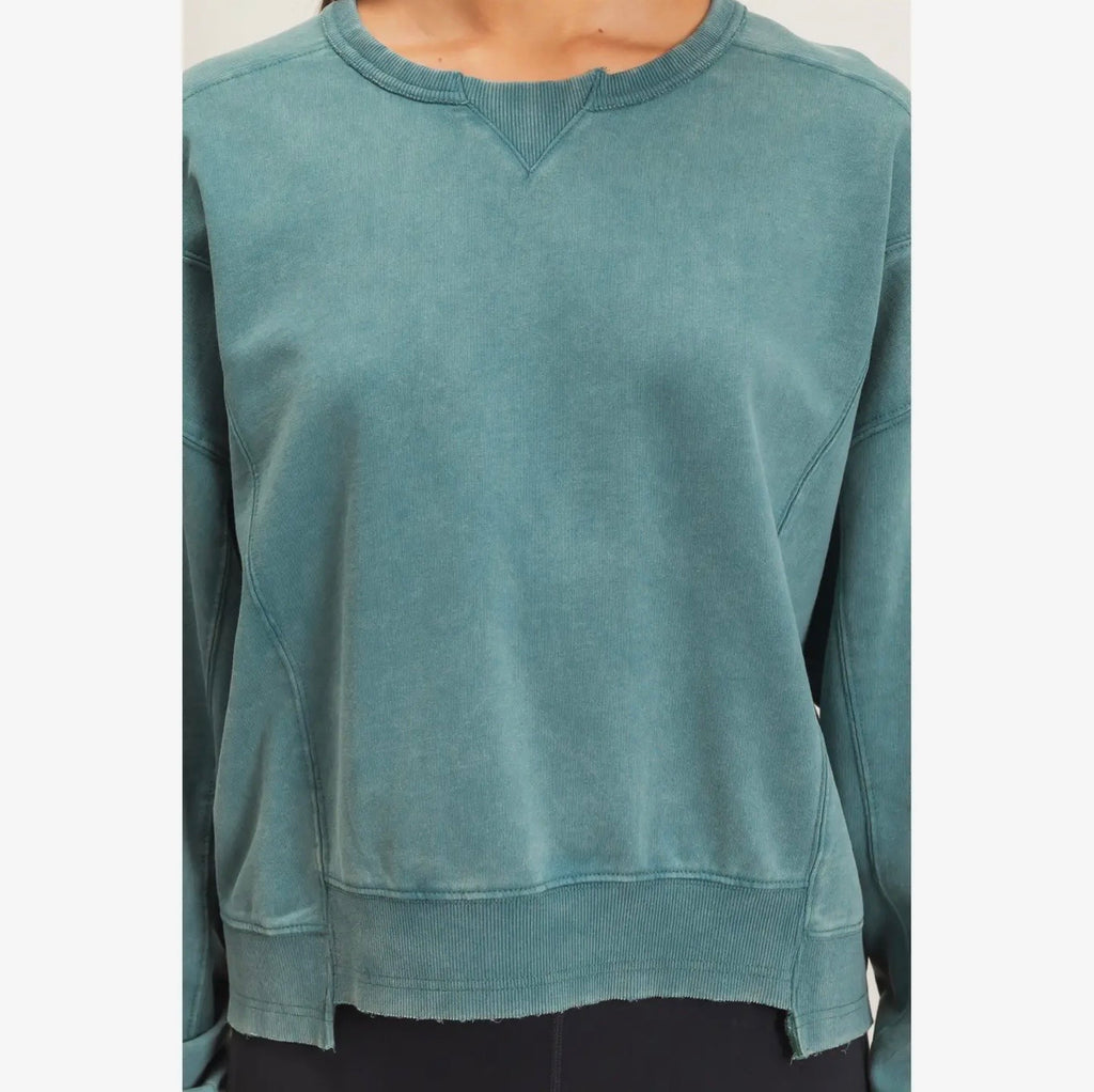 Notched Hem Sweatshirt