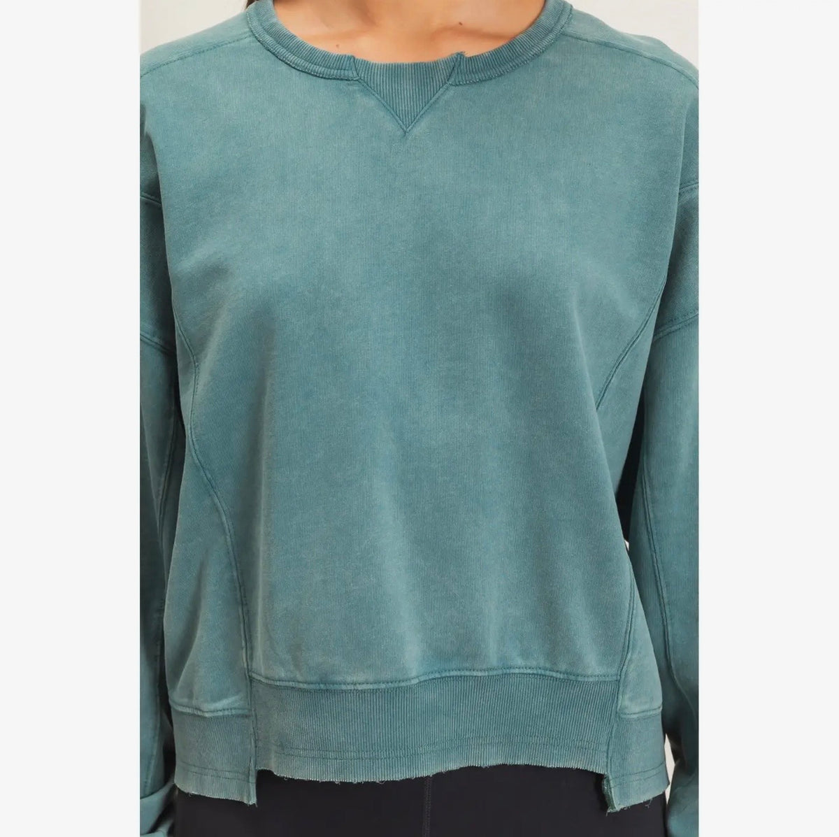 Notched Hem Sweatshirt