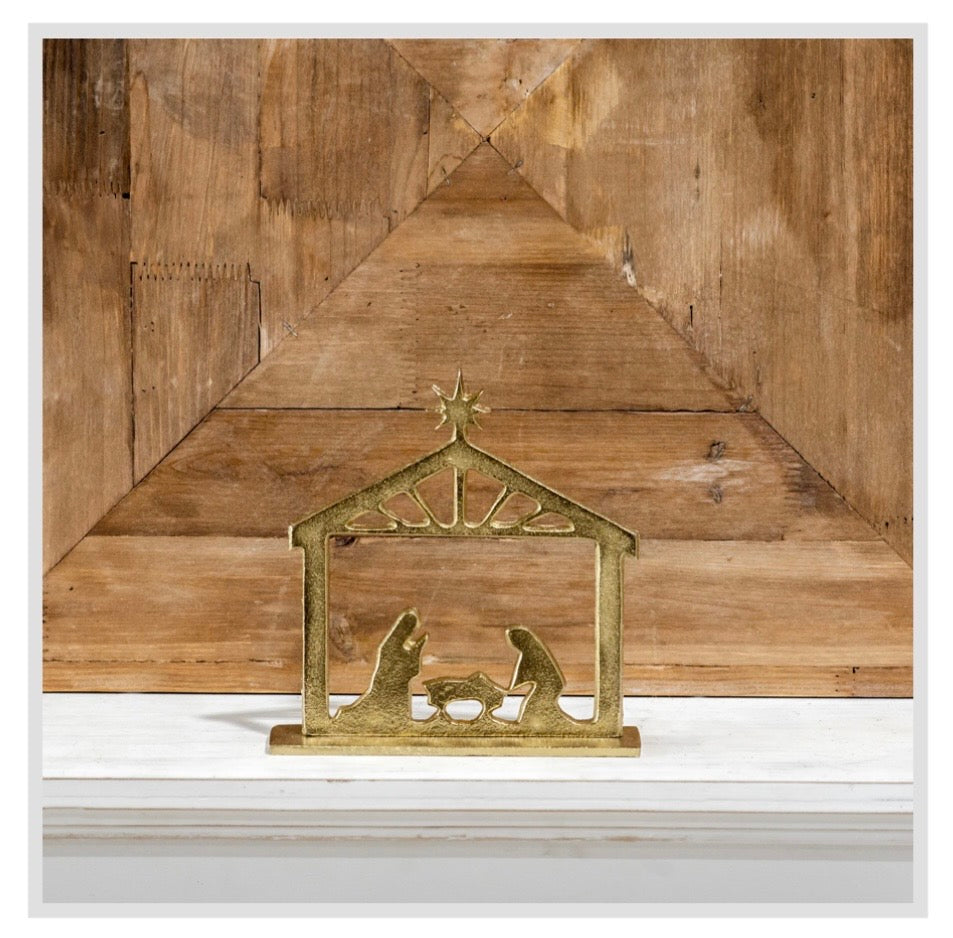 8" Gold Tabletop Nativity