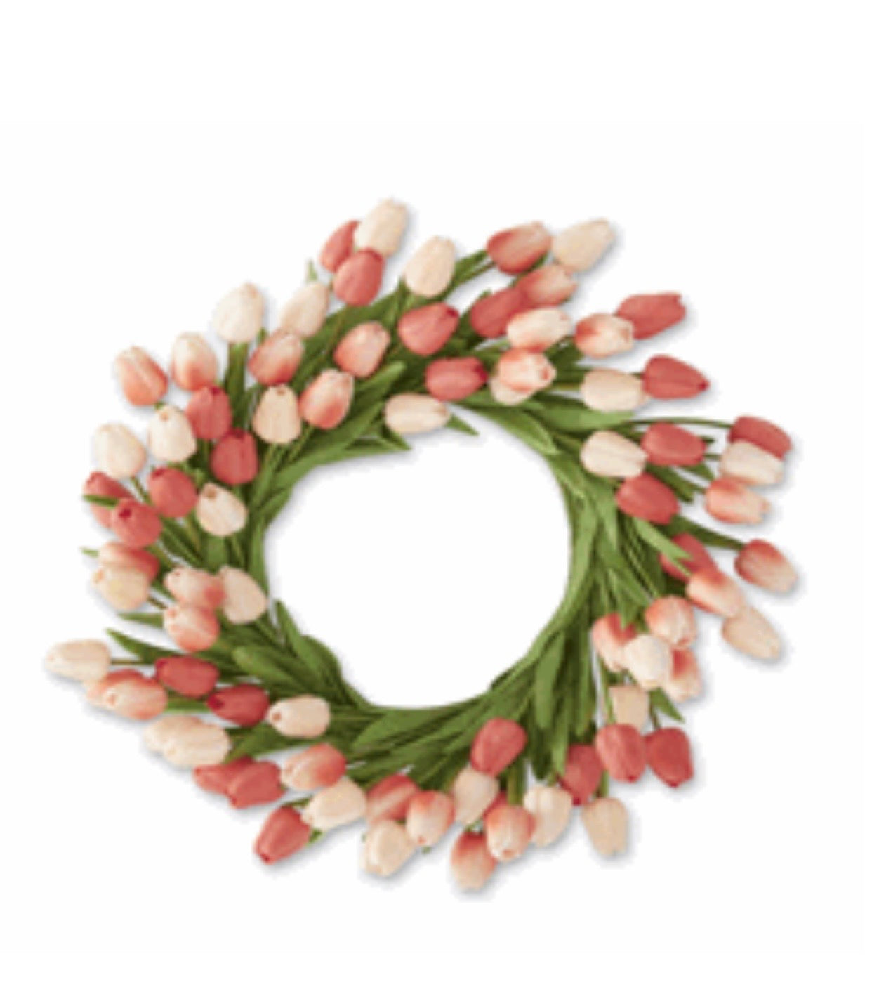 22" Coral & Peach Real Touch Mini Tulip Wreath