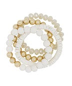 4 Strand glass and clay beaded bracelet