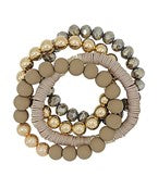 4 Strand glass and clay beaded bracelet