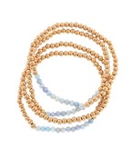 4 Strand CCB & Glass Bead Bracelet