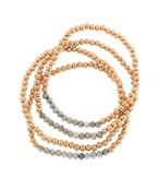 4 Strand CCB & Glass Bead Bracelet