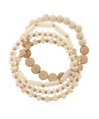 4 Strand wood & disc bracelet