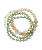 4 Strand wood & disc bracelet