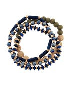 4 Strand wood & disc bracelet