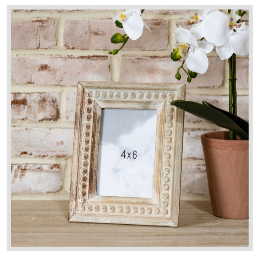 4x6 WOOD BEADED PHOTO FRAME