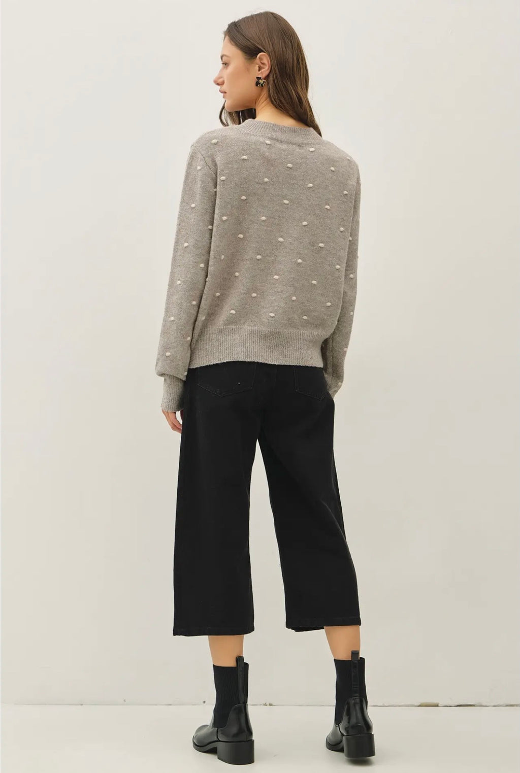 Cozy Dotted Knit Crewneck
