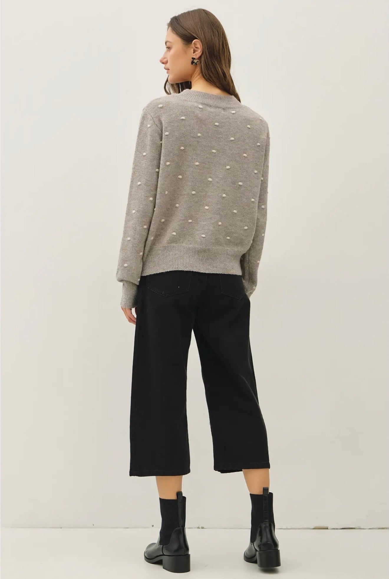 Cozy Dotted Knit Crewneck
