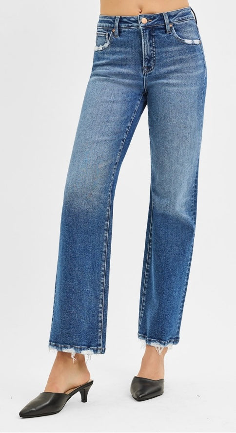 Risen TC HR Ankle Straight Jeans