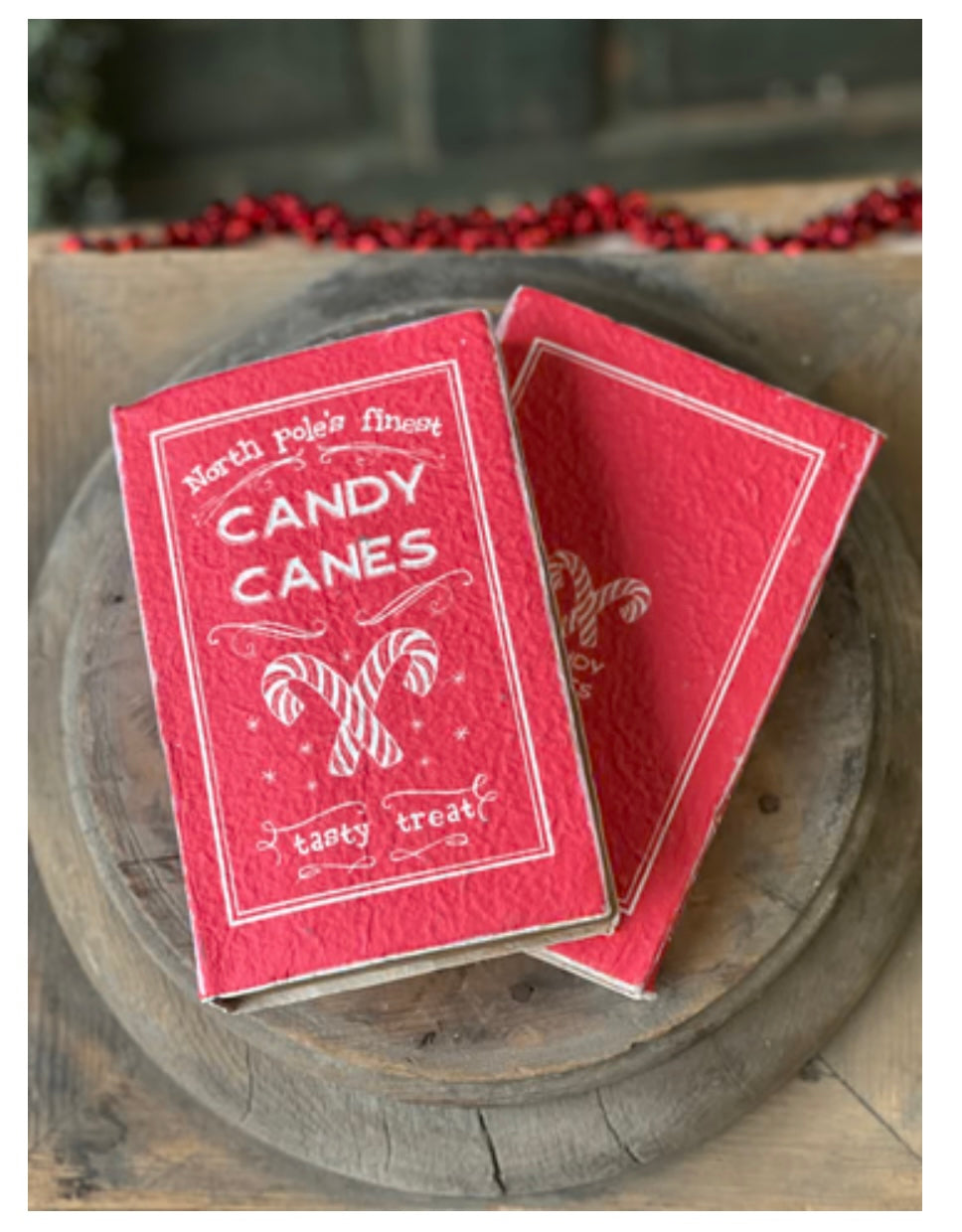Sweet Tidings Decorative Book - Candy Canes