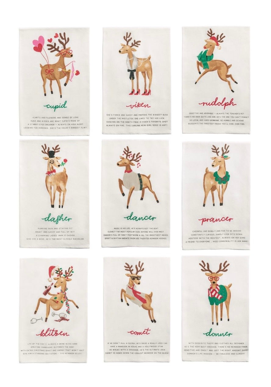 Reindeer Poem Tea Towel