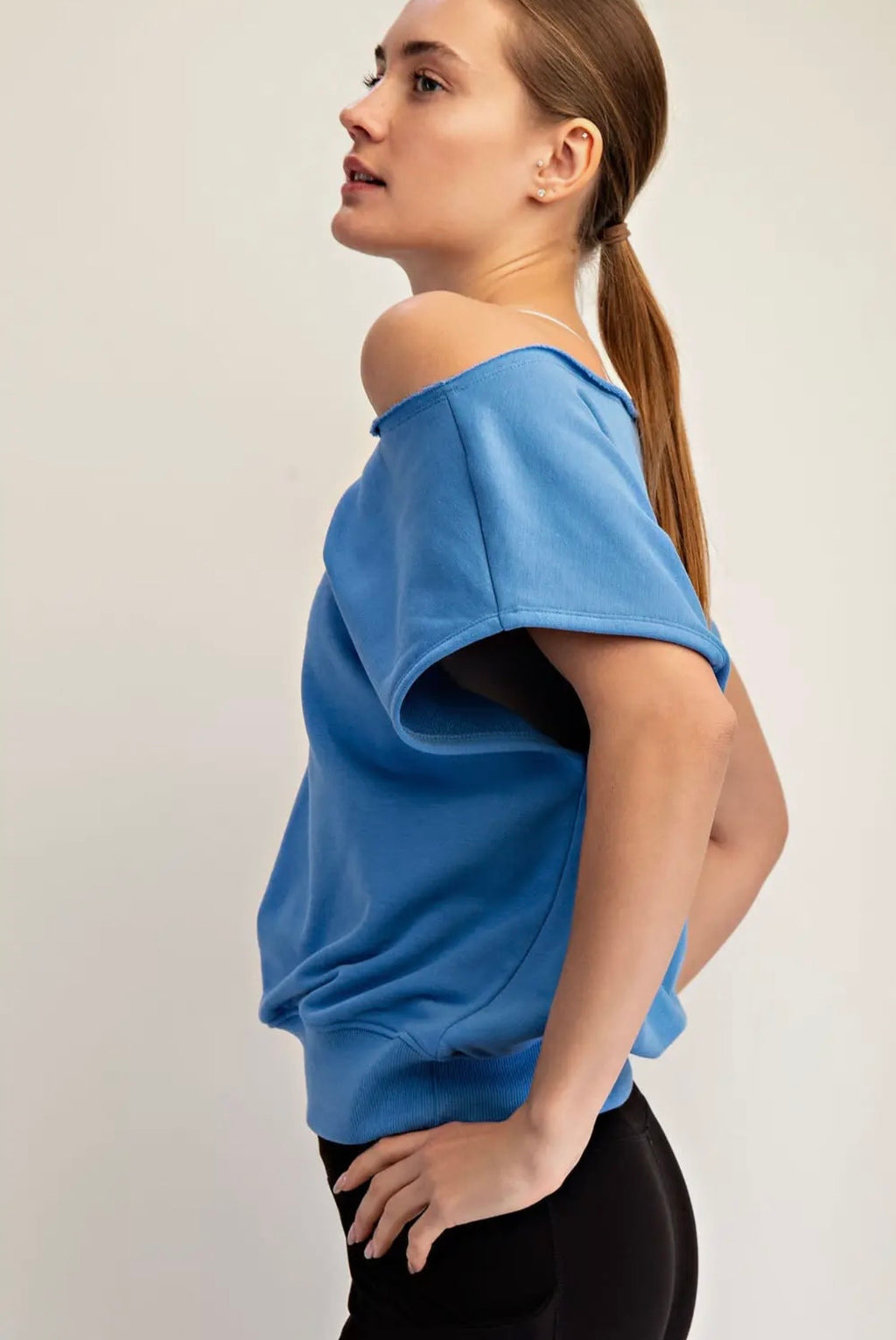 French Terry Off Shoulder Top
