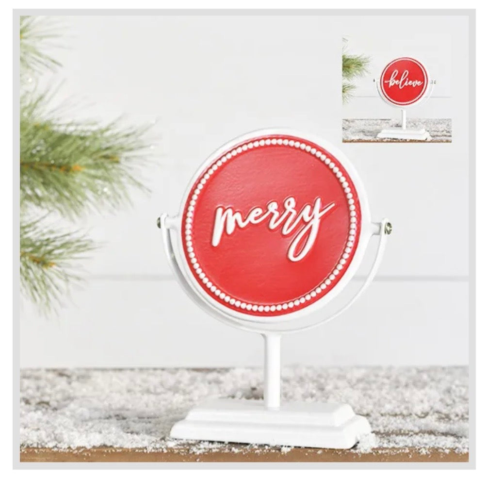 Merry / Believe Flip Sign