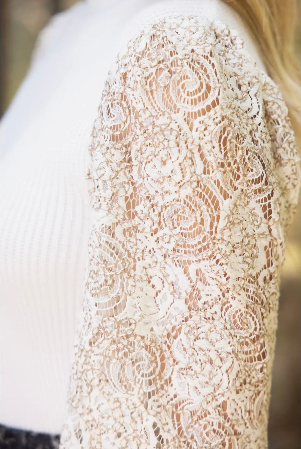 Floral Lace Long Sleeve Sweater
