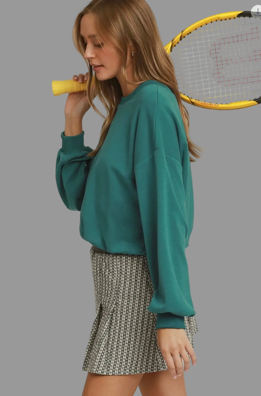 Luxe Knit Bubble Hem Long Sleeve Top