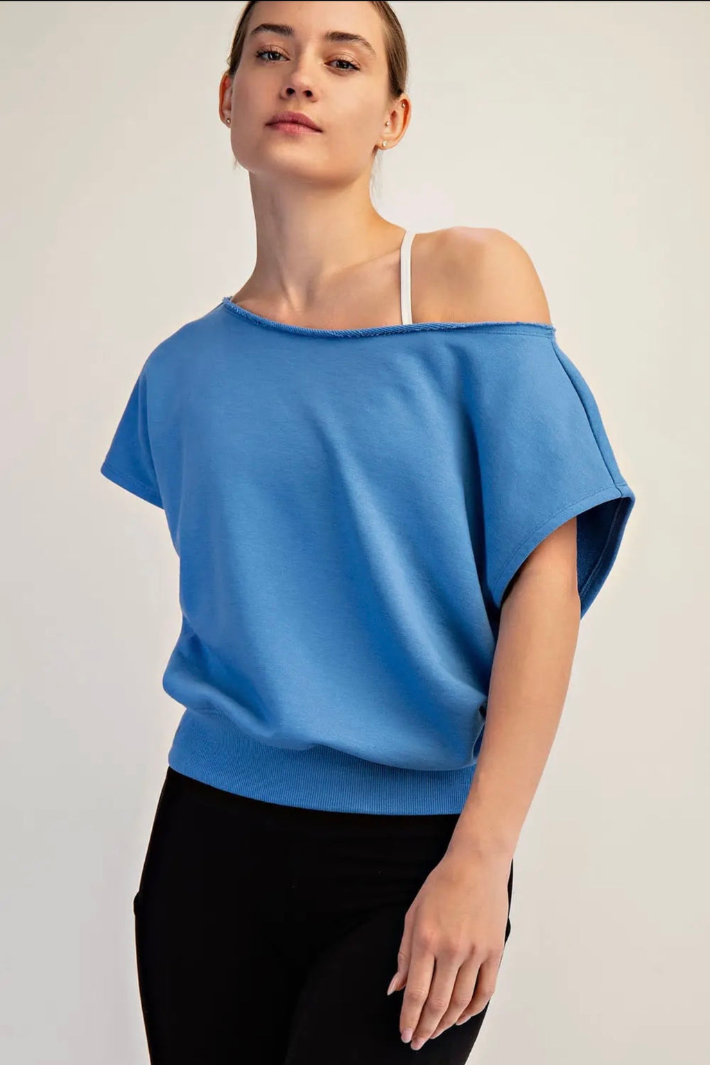 French Terry Off Shoulder Top