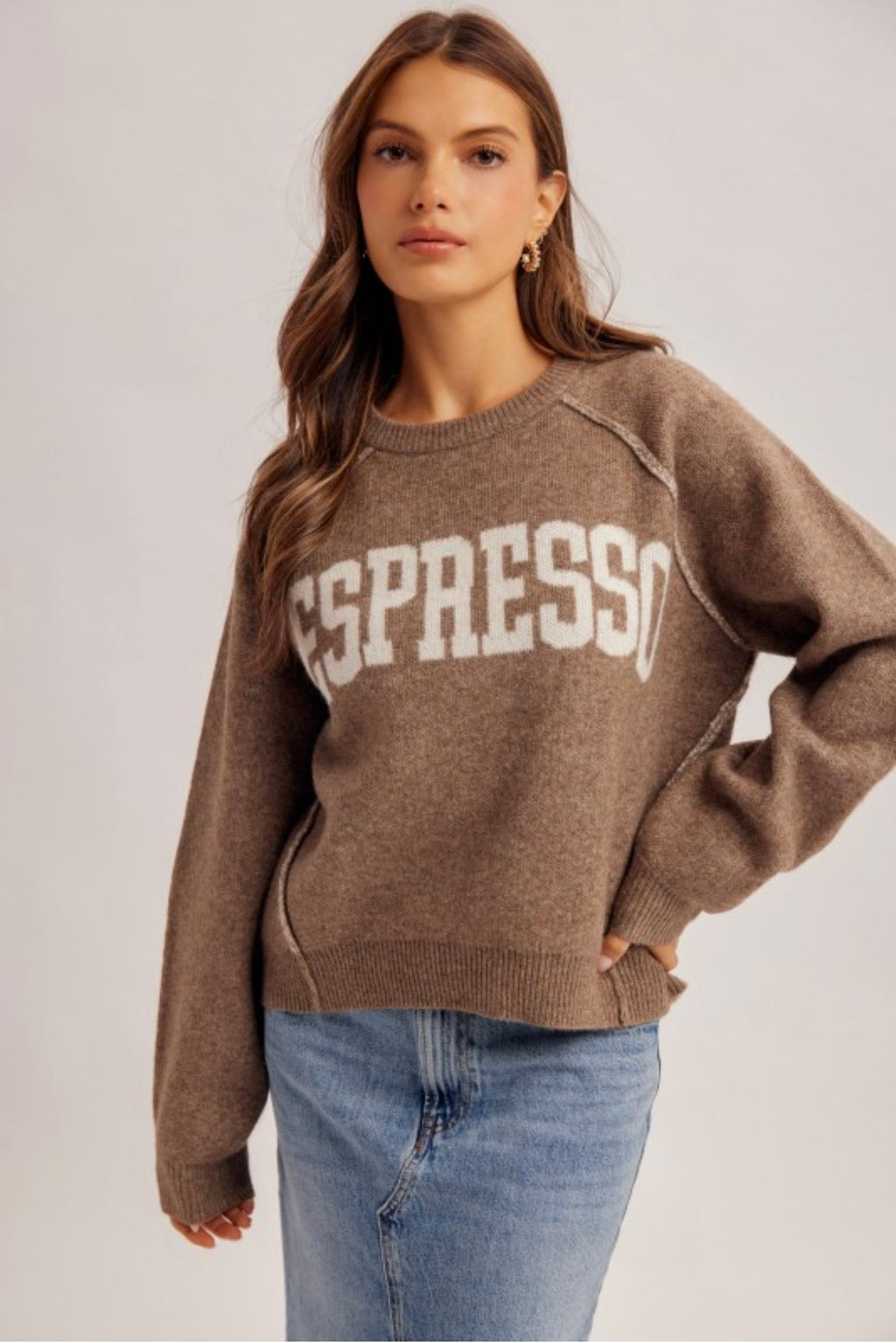 Soft Brushed Espresso Sweater