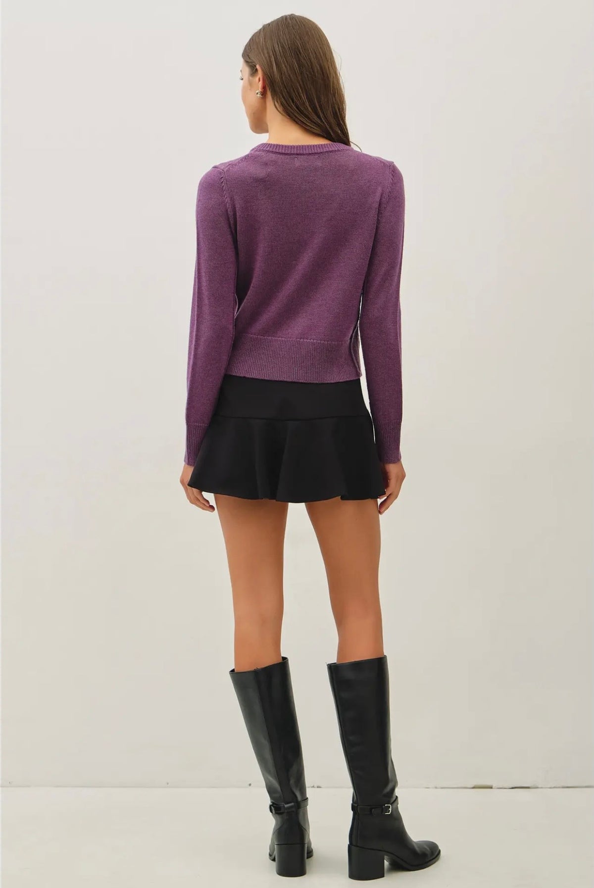 Wool Blend Classic Cut Button Up Cardigan