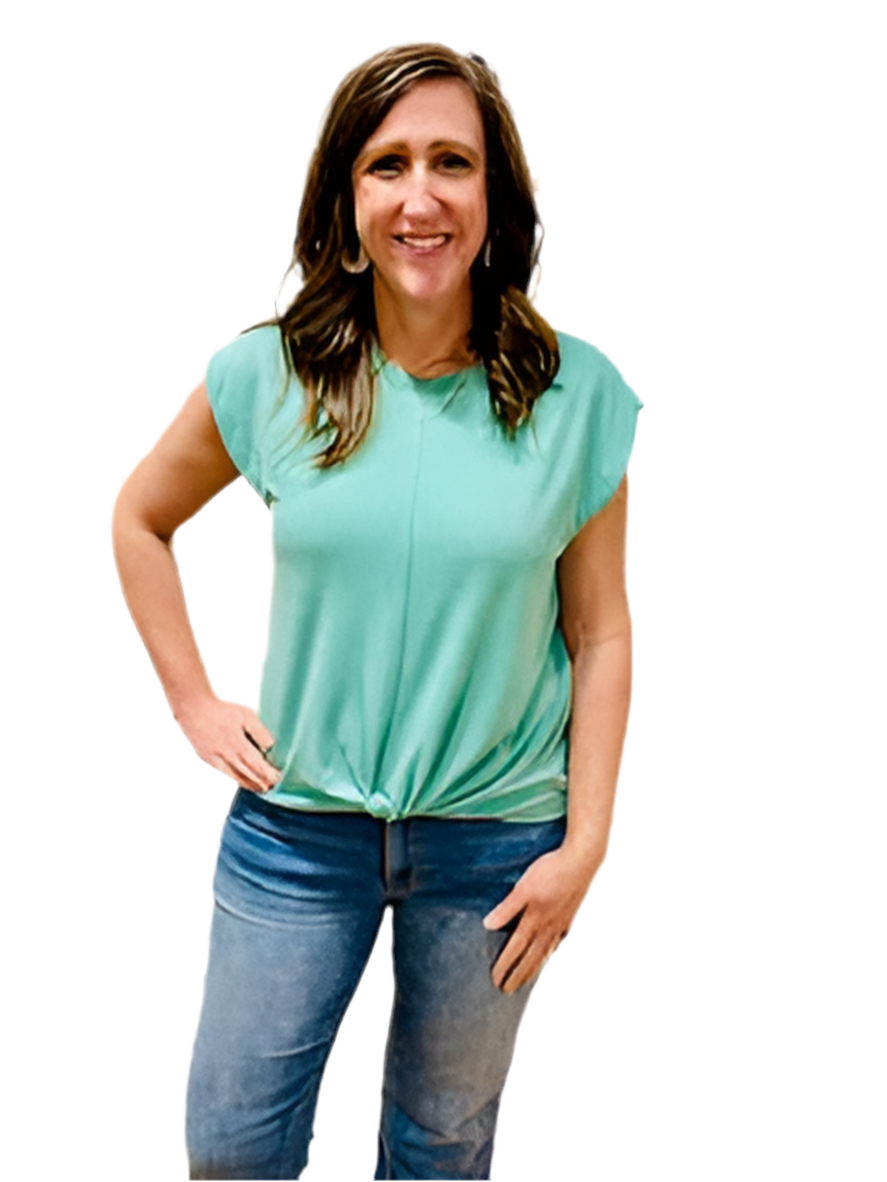 Knotted Hem Jersey Top