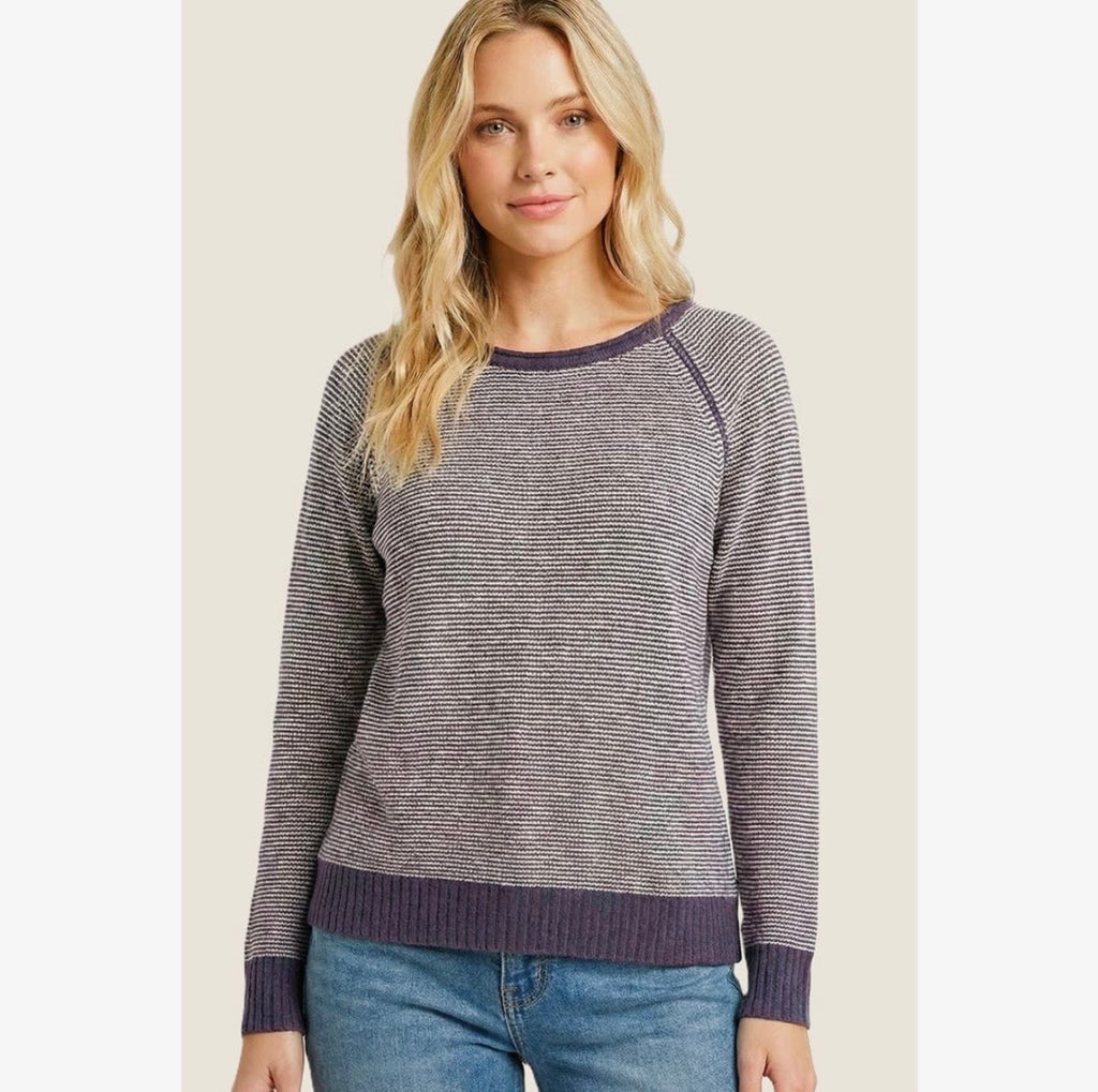 Pinstripe Crewneck Sweater