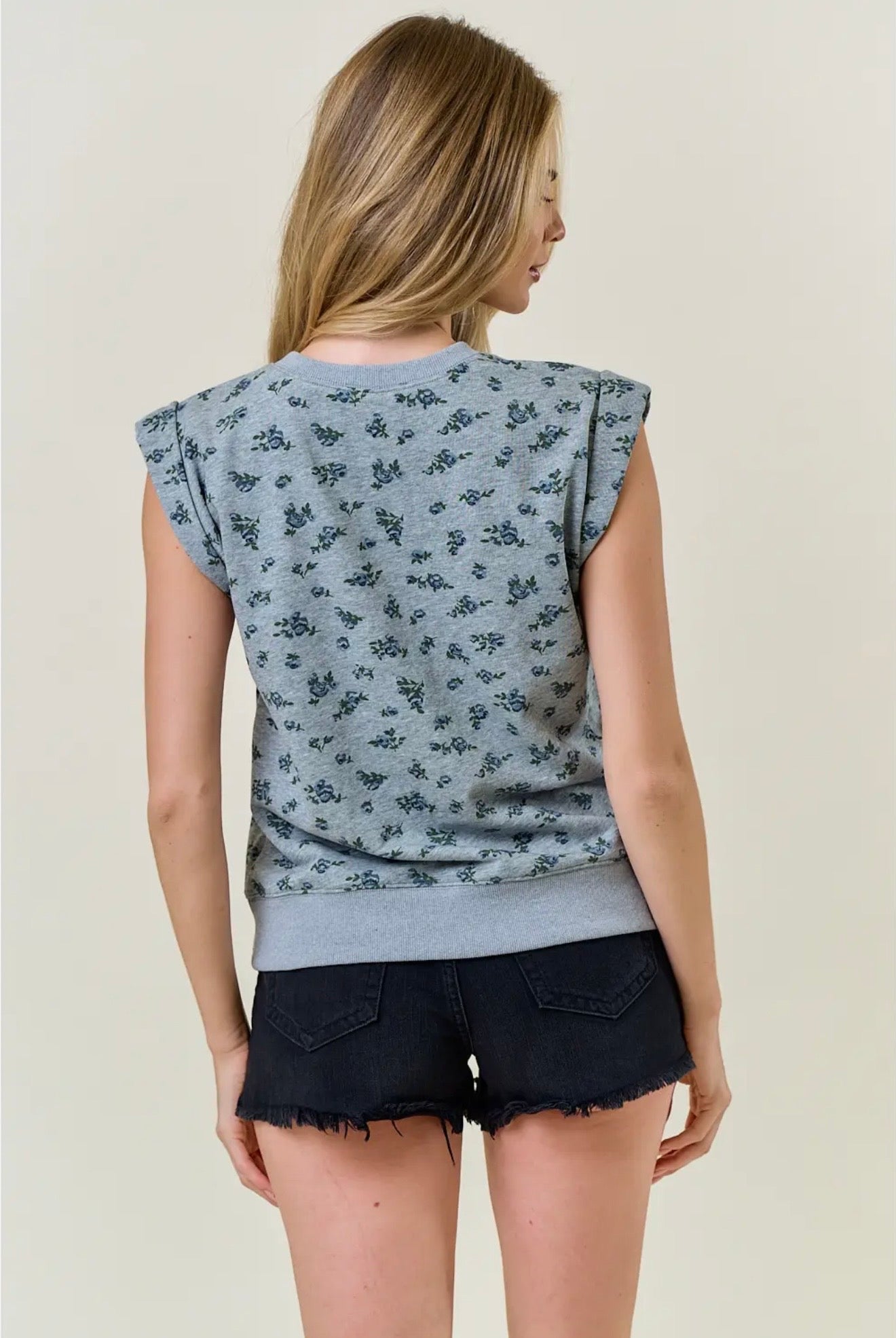 Floral French Terry Muscle Sweatshirt