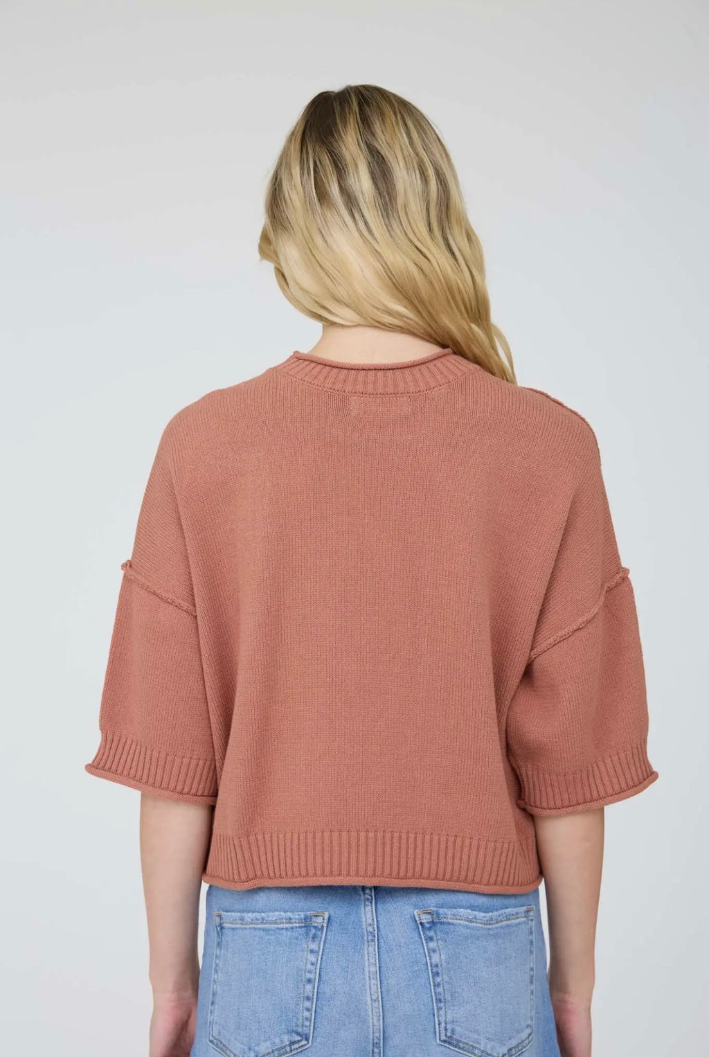 Exposed Seam Drop Shoulder Sweater