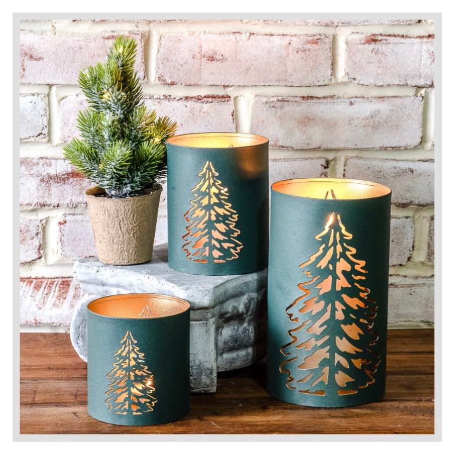 Green Cutout Tree Lanterns