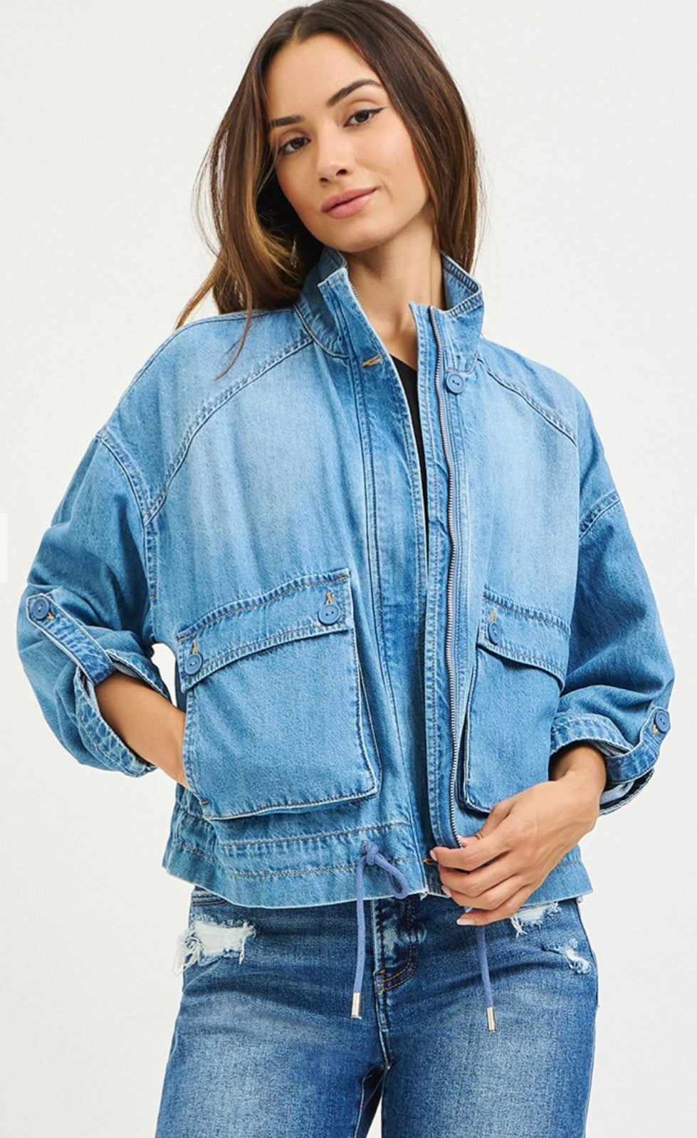 Risen Drawstring Denim Jacket