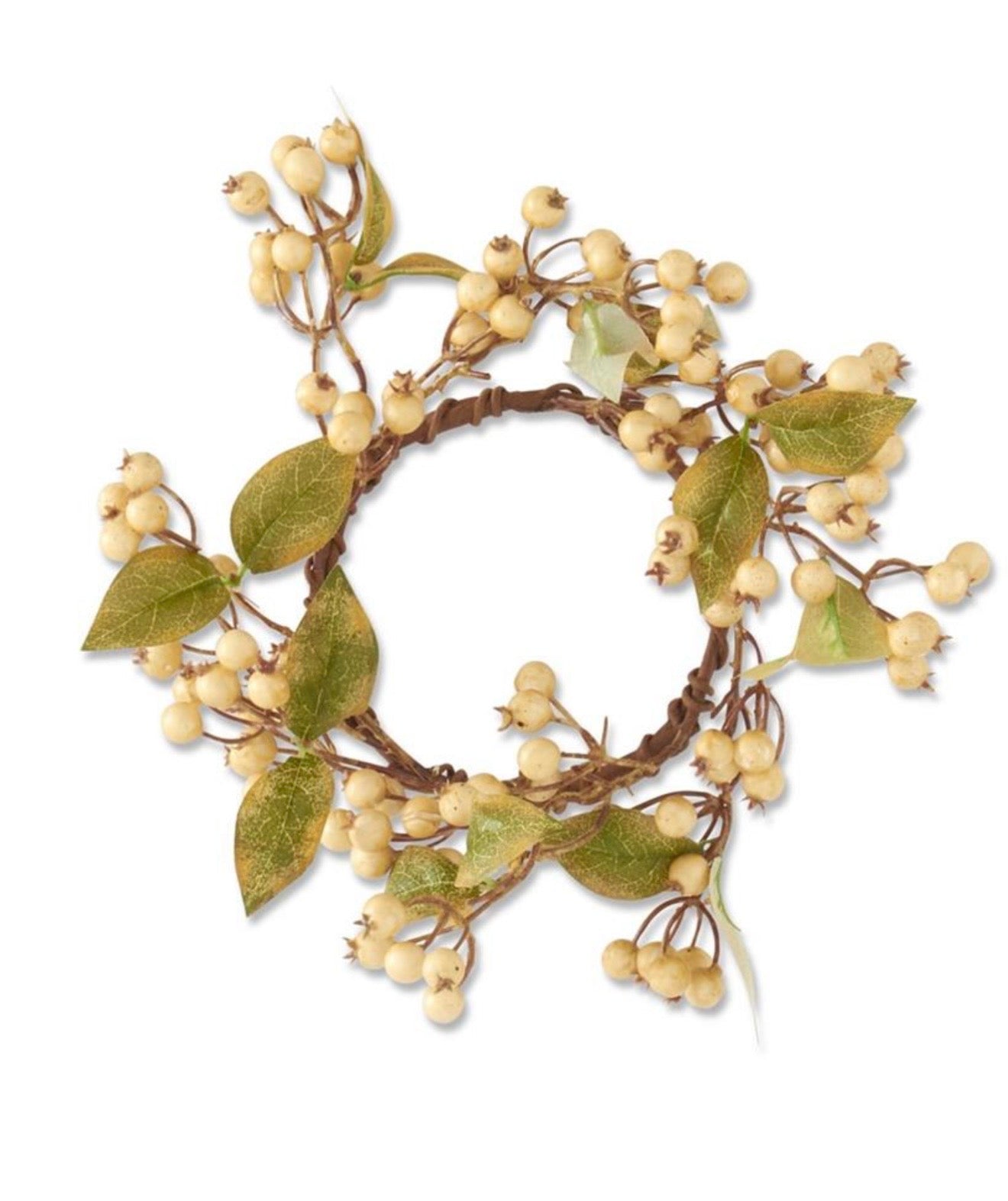 12" Cream Berry Candle Ring