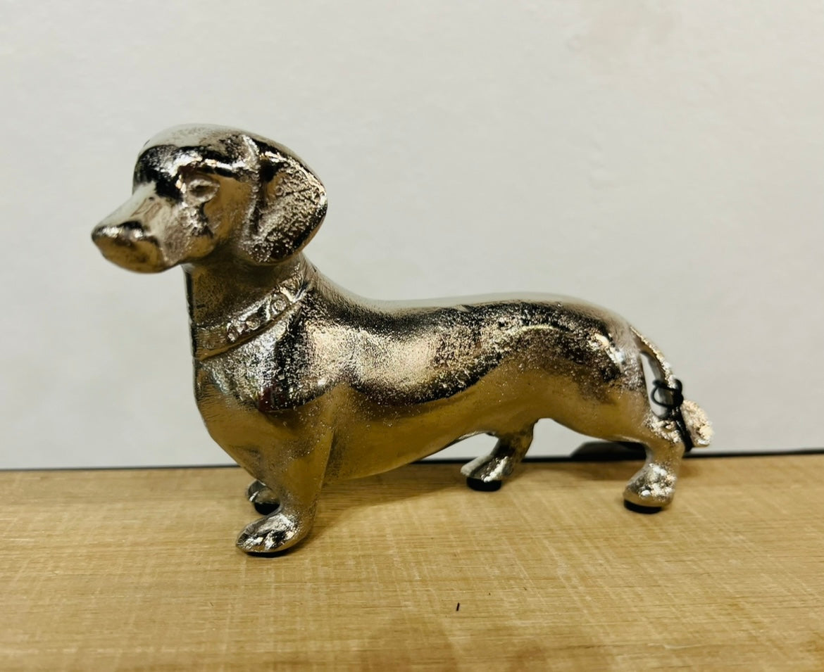 SILVER WEINER DOG DECOR