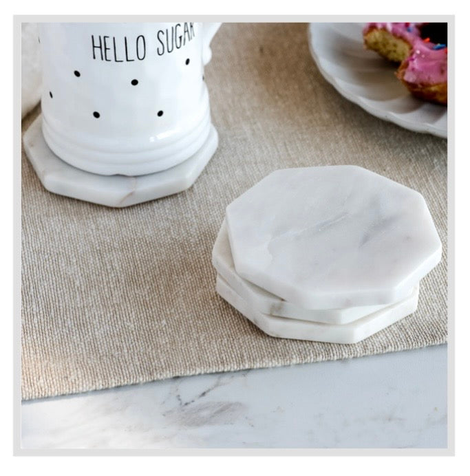 S/4 Marble Octagon Coasters