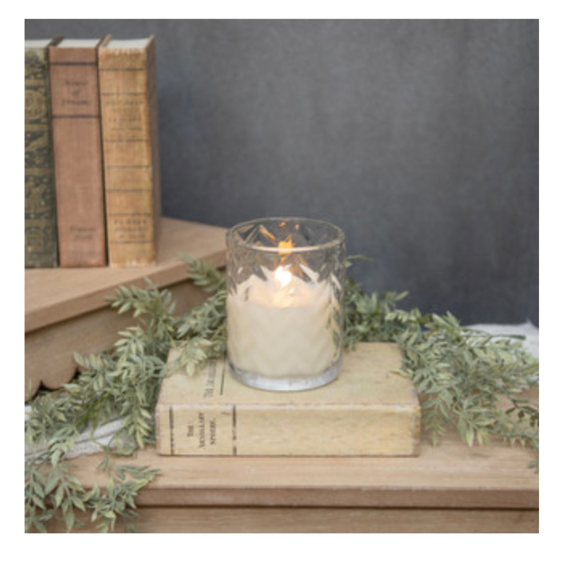5" Chevron Glass LED Candle