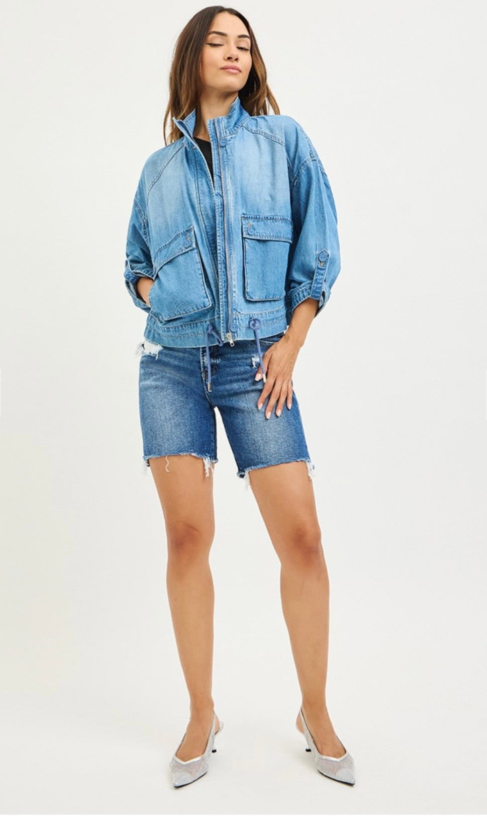 Risen Drawstring Denim Jacket