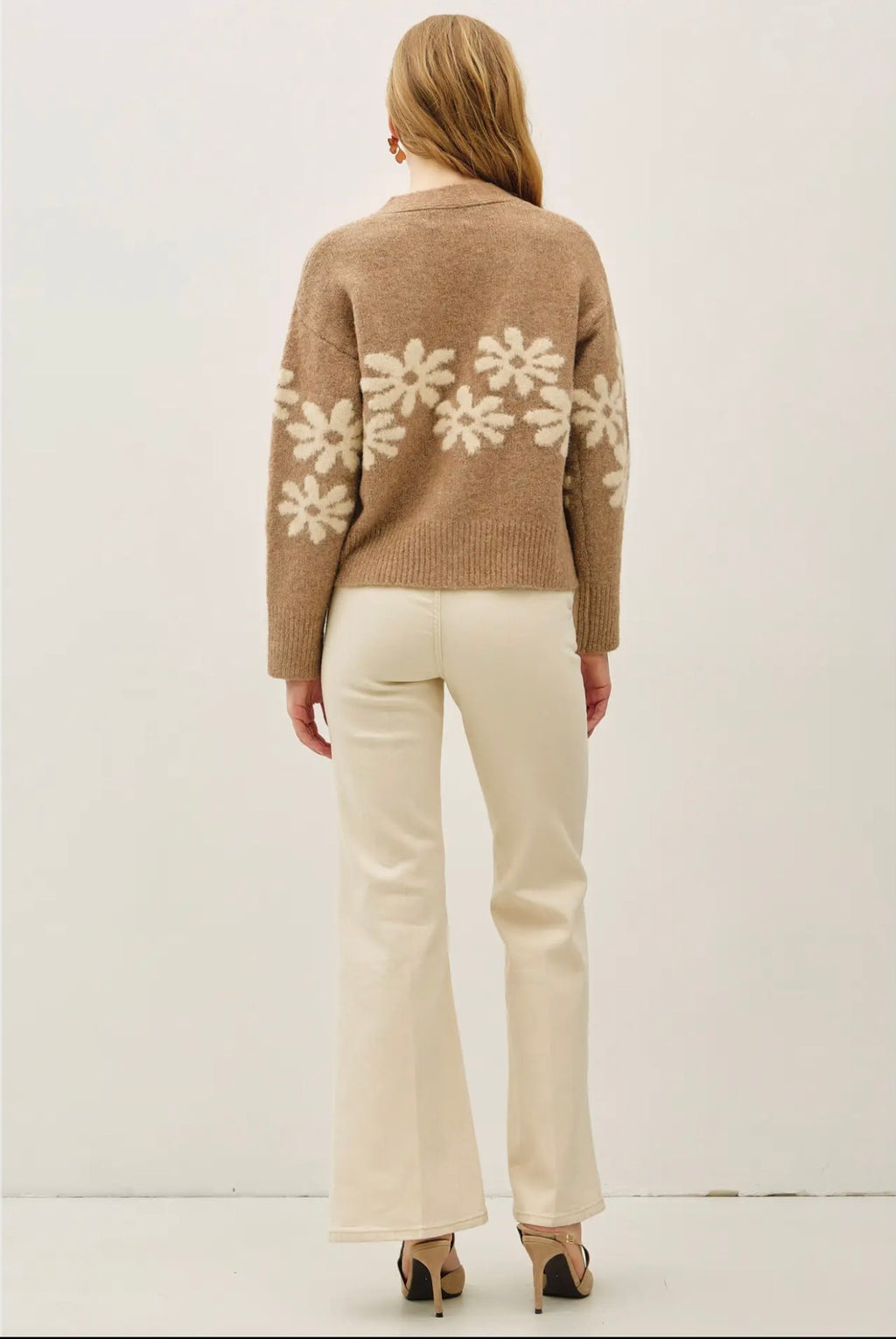 Wool Blend Floral Cardigan