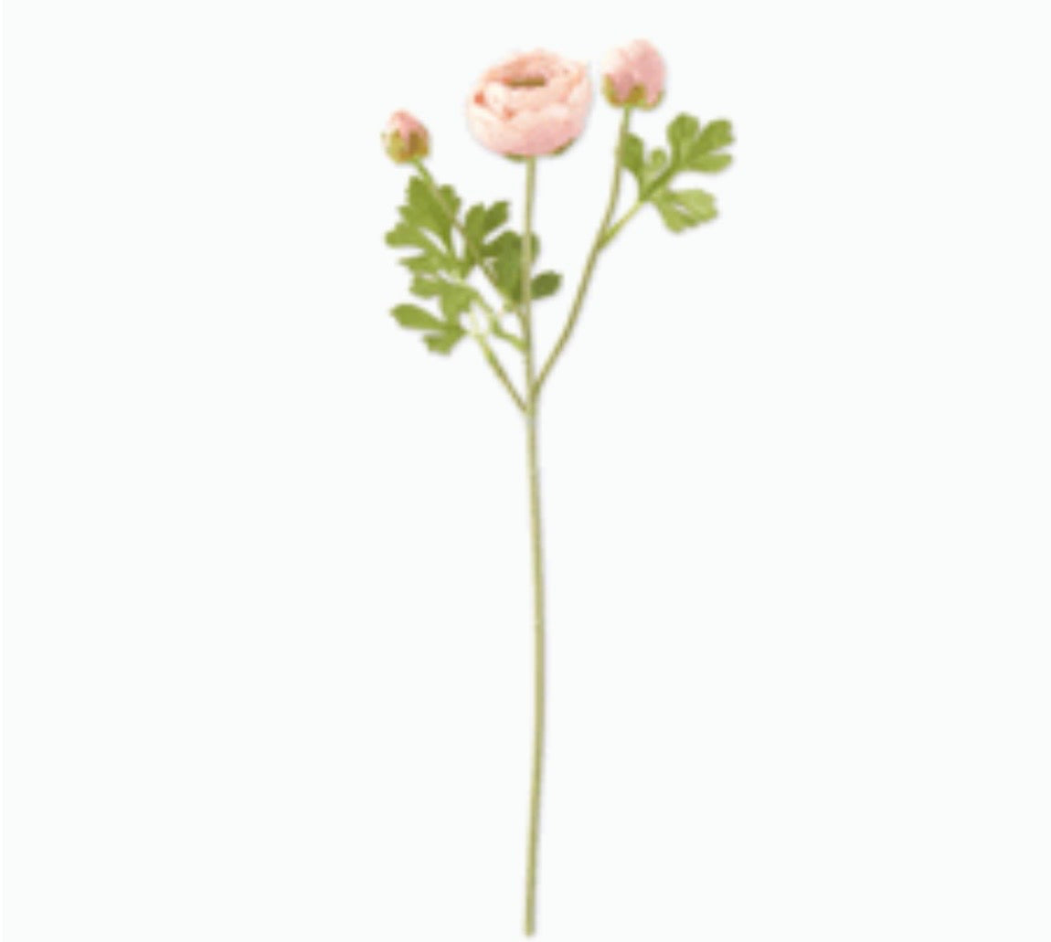 21" Light Pink Real Touch Ranunculus Stem