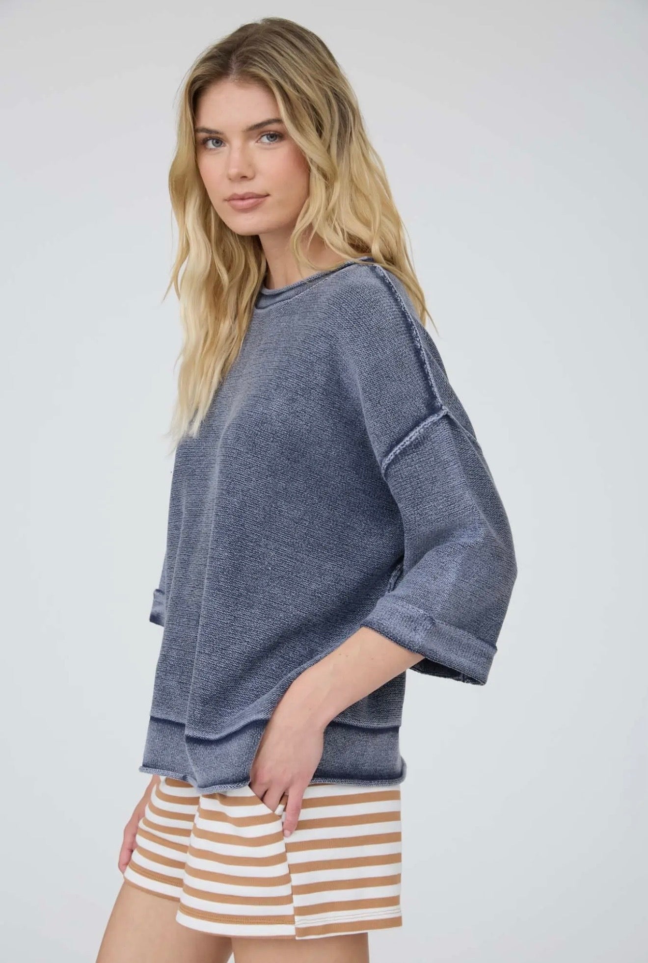 Mineral Wash Inverted Seam Sweater