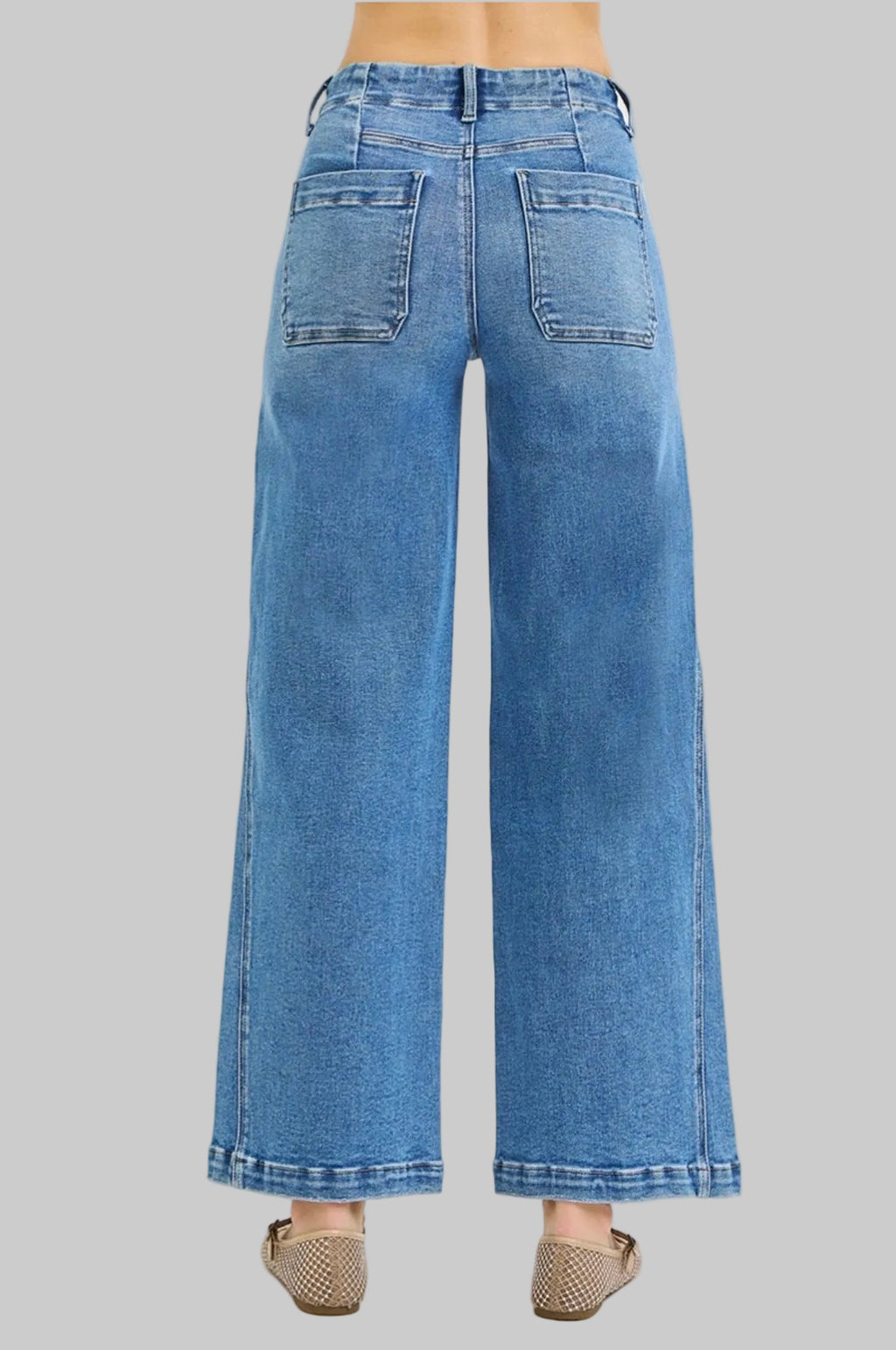 Risen Mid Rise Ankle Wide Seam Jean