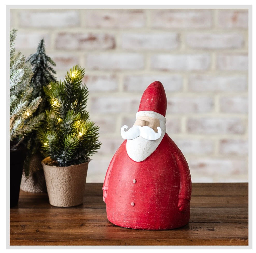 8.3" Cement Santa Decor