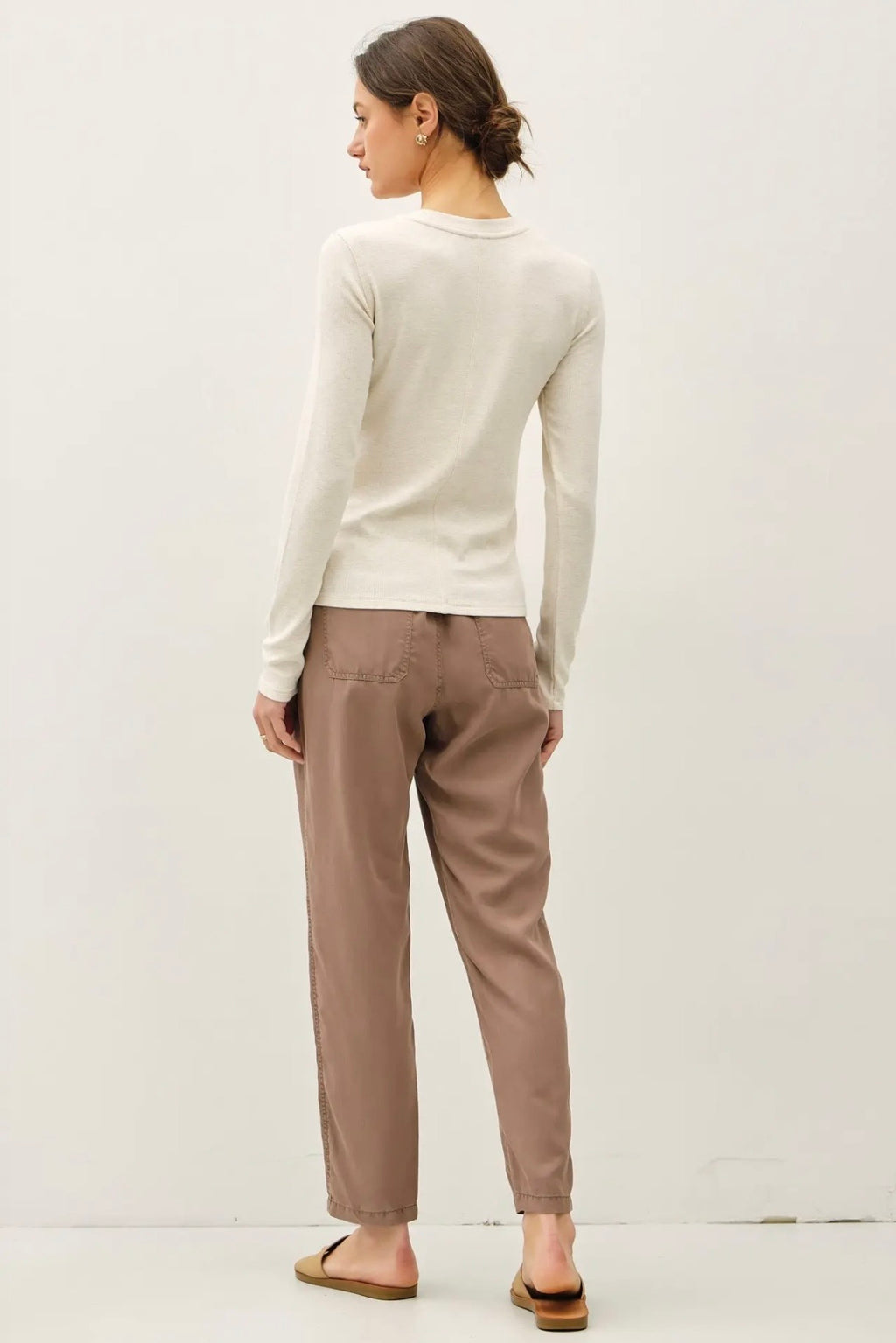 Classic Ribbed Crewneck Long Sleeve Tee