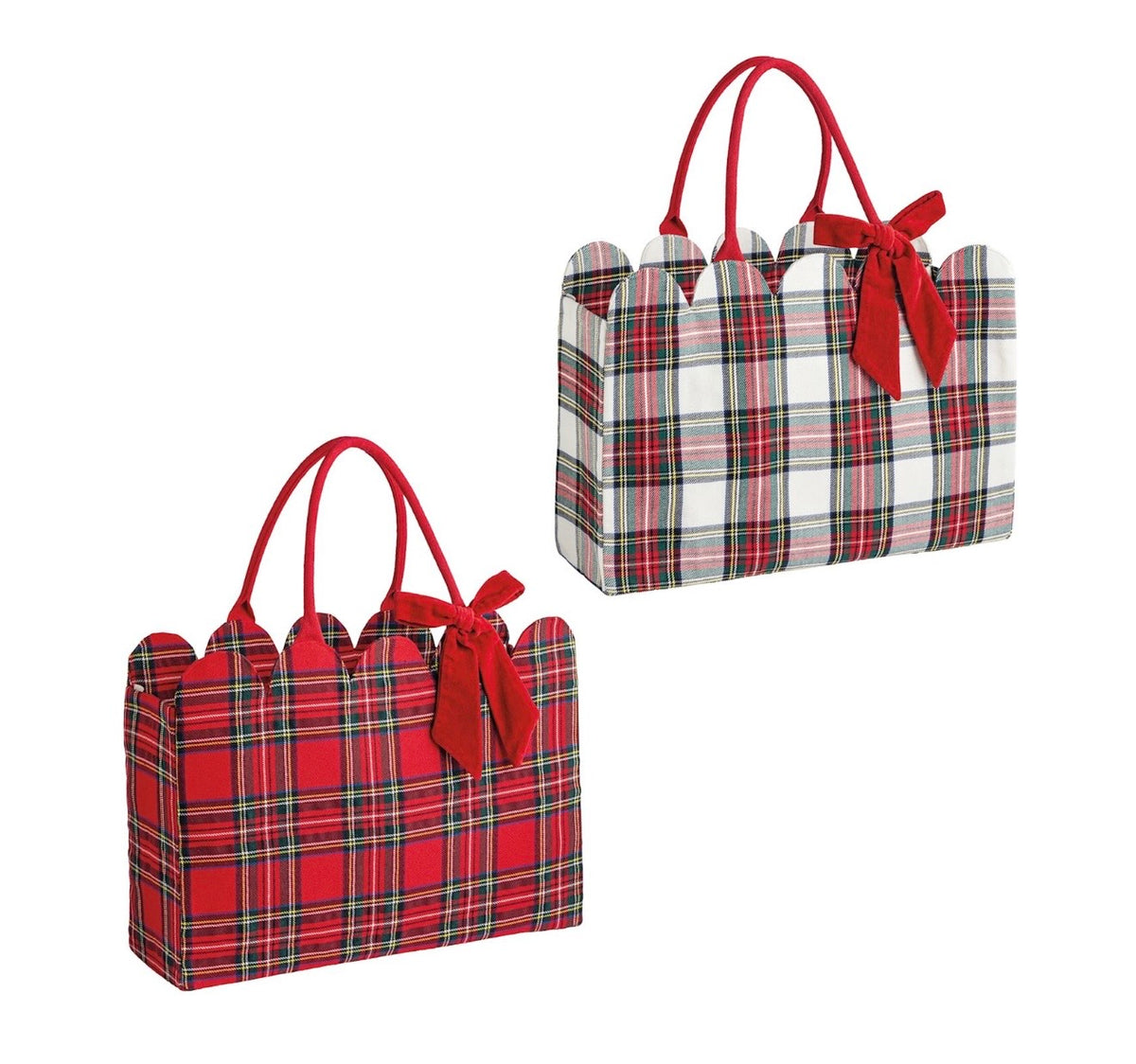 Tartan Plaid Scallop Tote